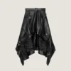 Asymmetric Biker Skirt in Leather