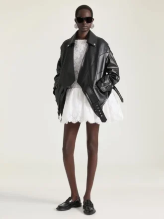 Back-To-Front Biker Jacket in Leather