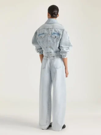 Back-To-Front Cocoon Jacket in Light Blue Denim