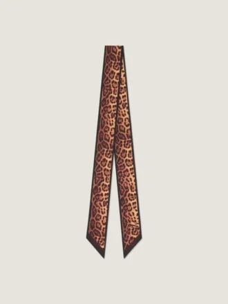 Bandeau in Silk with Leopard Print