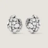 Bold Crystals Clip Earrings in Metal and Crystals