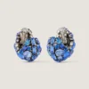 Bold Crystals Clip Earrings in Metal and Crystals