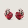 Bold Crystals Clip Earrings in Metal and Crystals