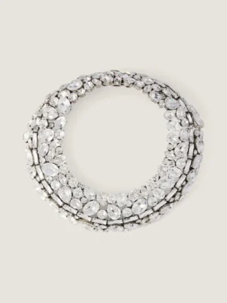 Bold Crystals Torque Necklace in Metal and Crystals