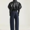 Bomber with Zipped Shawl Collar in Nappa Leather