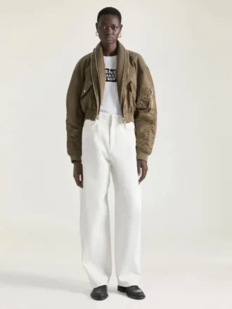 Bomber with Zipped Shawl Collar in Nylon