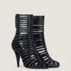 Cage Ankle Boots in Leather