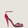 Cage Heeled Sandals in Patent Leather