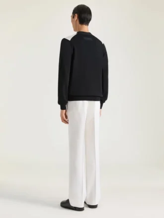 Cardigan in Cotton Knit with Flowers Print