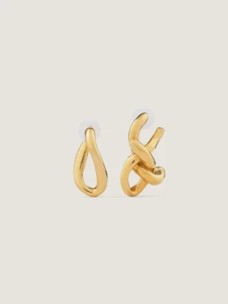 Chain Link Asymmetric Earrings in Metal