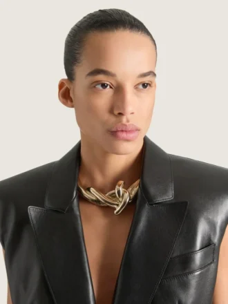 Chain Link Torque Necklace in Metal