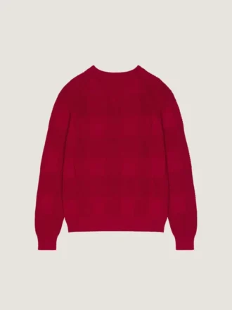 Checked Sweater in Cotton Knit