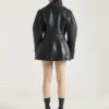 Cinched Biker Jacket in Leather