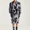 Coat in Wool Jacquard with Animal Print