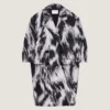 Coat in Wool Jacquard with Animal Print