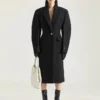 Cocoon Fitted Coat in Wool