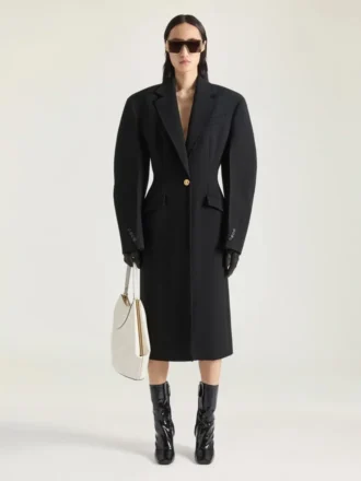 Cocoon Fitted Coat in Wool