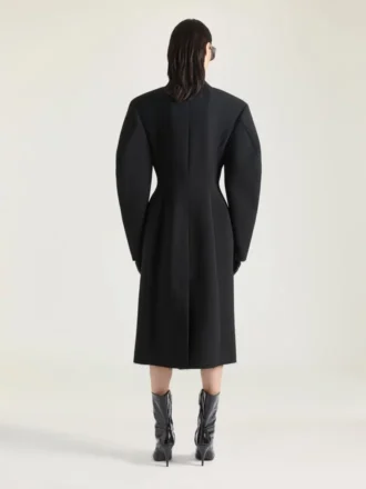 Cocoon Fitted Coat in Wool