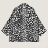 Cocoon Short Trench in Cotton with Animal Print