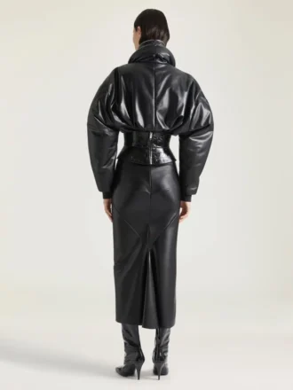 Corset Belt in Leather with Tape Print