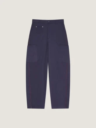 Couture Seam Cargo Trousers in Herringbone Denim