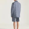 Couture Seam Checked Tuxedo Shirt in Cotton