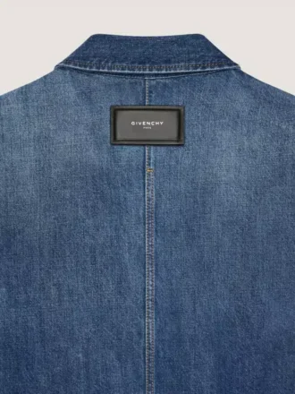 Couture Seam Overshirt in Dark Blue Denim