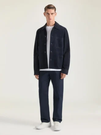 Couture Seam Overshirt in Suede