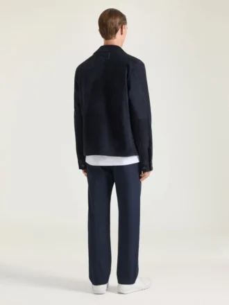 Couture Seam Overshirt in Suede