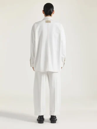 Couture Seam Overshirt in White Denim