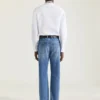 Couture Seam Straight Fit Shadow Washed Jeans
