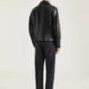 Biker Zipped Blouson in Leather