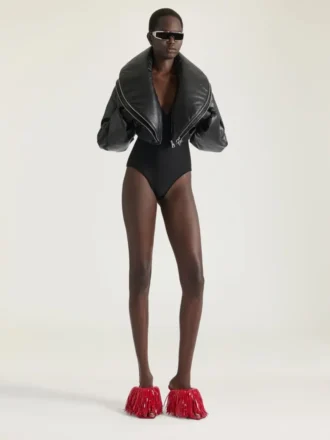 Boudoir Heeled Mules in Patent Leather with Fringes