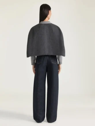 Cropped Cape in Wool and Cashmere