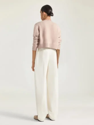 Cropped Cardigan in Wool and Cashmere