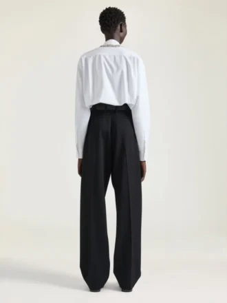 Cropped Shirt in Poplin with Crystals