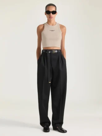 Cropped Tank Top in Cotton with Givenchy Paris Print