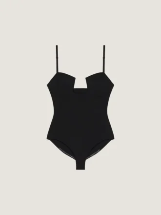 Cutaway Bodysuit in Engineered Knit