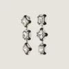 Deconstructed Crystals Earrings in Metal and Crystals