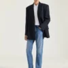 Deconstructed Peaked Lapel Jacket in Wool