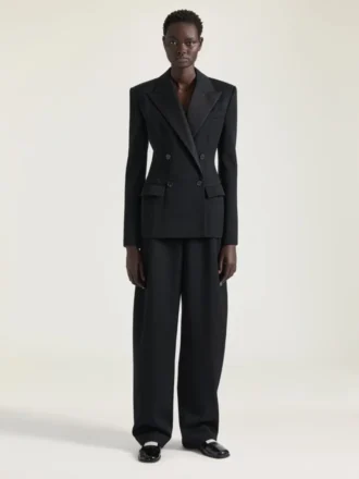 Double Breasted Tuxedo Jacket in Wool