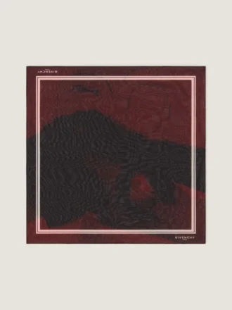 Double Layered Square in Silk Georgette with Surreslist Print