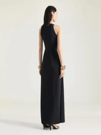 Draped Halterneck Evening Dress in Crepe Cady