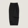 Draped Midi Skirt in Wool