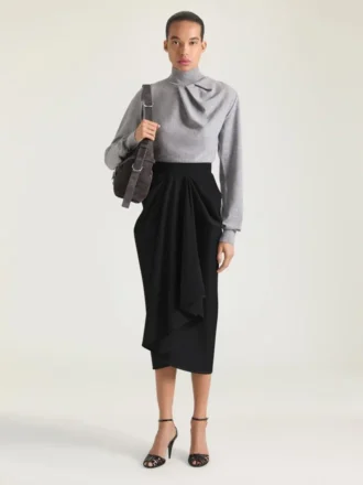 Draped Sweater in Wool