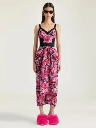 Dress in Floral Jacquard