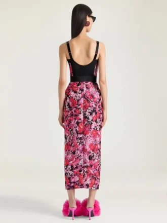 Dress in Floral Jacquard