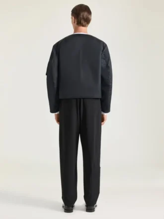 Embellished Couture Seam Bomber in Nylon