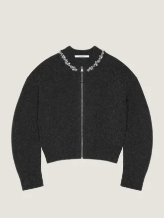 Embellished Couture Seam Cardigan in Alpaca and Yak Wool