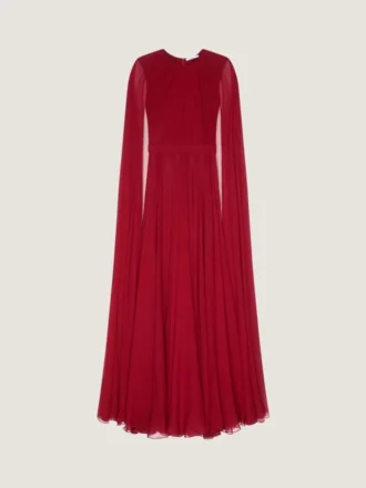 Evening Dress in Silk Crepon with Cape